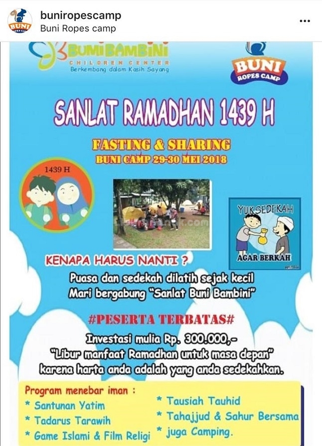 Sanlat Ramadhan 1439 H with Buni Ropes Camp