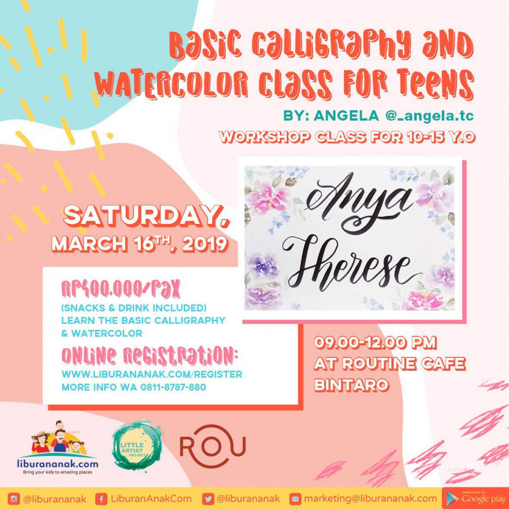 Basic Calligraphy & Watercolour Class for Teens