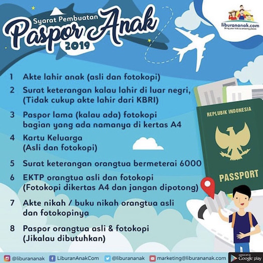 Syarat Pembuatan Paspor Anak 2019